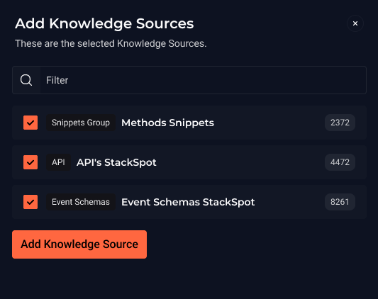 Add a Knowledge Source button