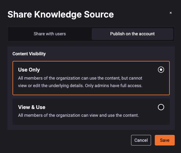 image showing publishing on the account